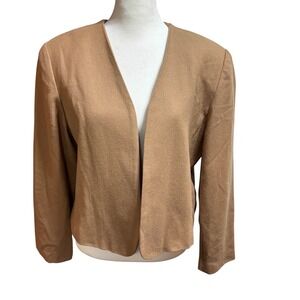 Willow Ridge Womens Tan Wool Blazer Jacket Style Size 10P #872